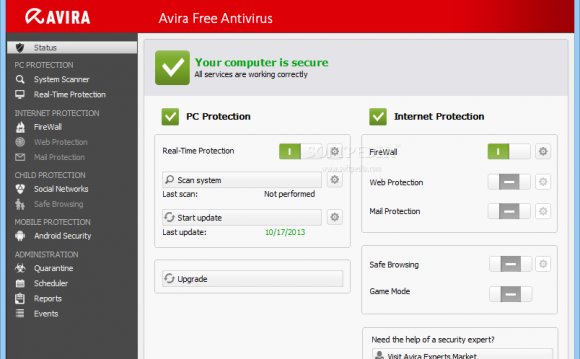 Antivirus software for Windows XP