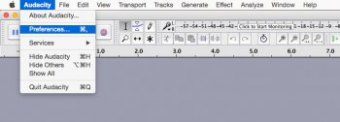 Set up microphone input in Audacity